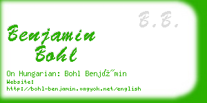 benjamin bohl business card